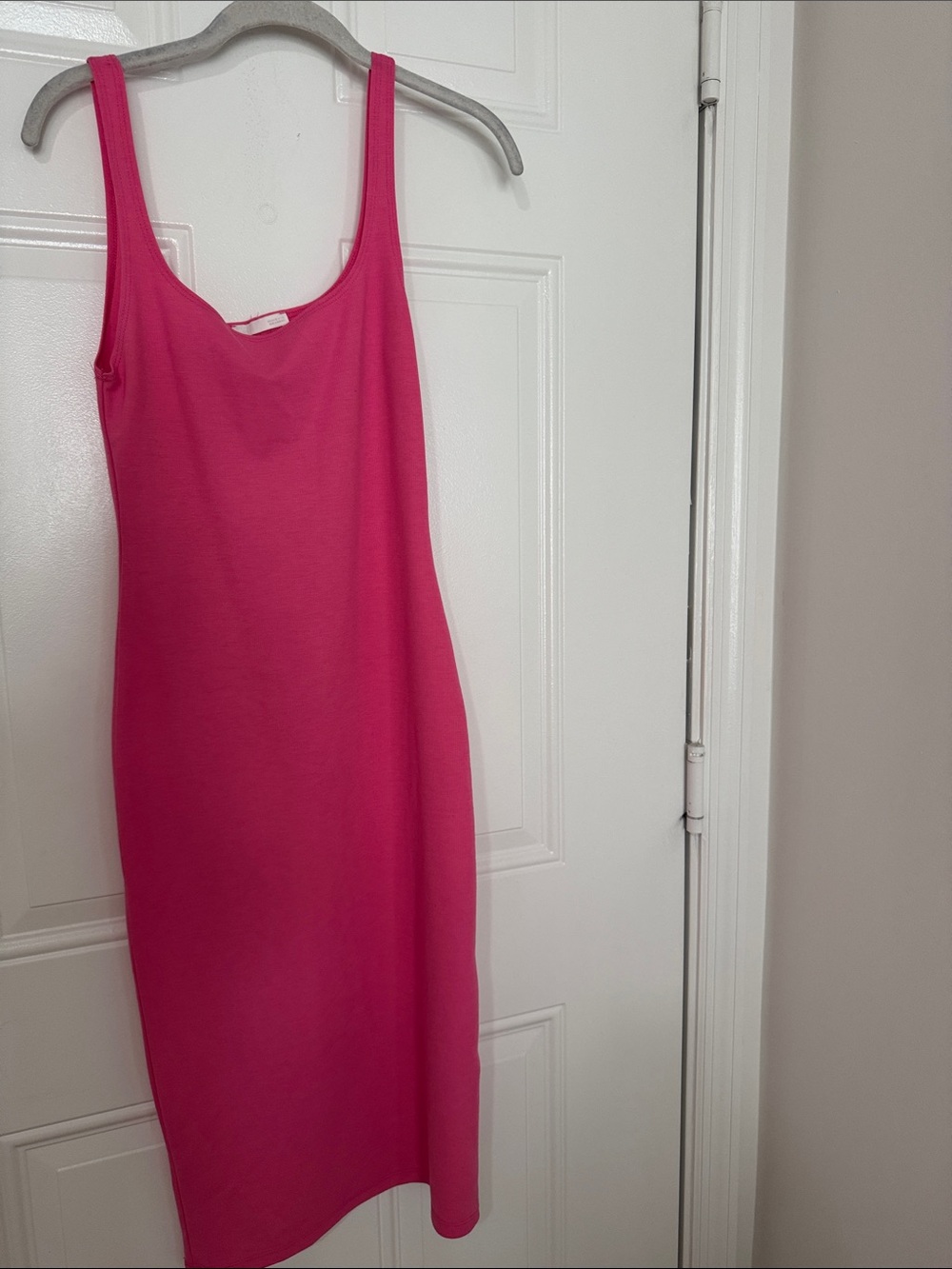 Zara Hot Pink Tank Midi Dress